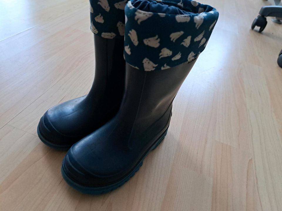 Schneestiefel Gummistiefel Gr 26 Eisbär blau gut erhalten in Haibach