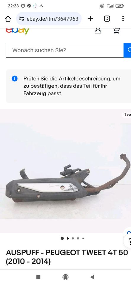 Auspuff für roller Peugeot twett 4 t 50cc in Osnabrück