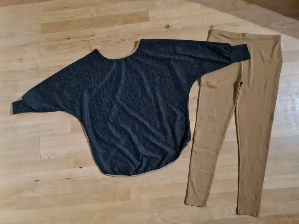 Damen Leggings braun ocker Pullover Schmetterlingsarme L 40/42 in Bergisch Gladbach