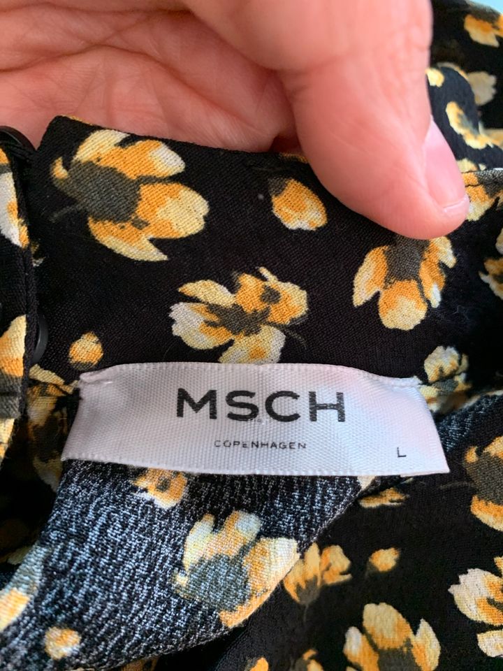 Msch Copenhagen Bluse Größe L 38/40 M Tunika schwarz Blumen gelb in Viernheim