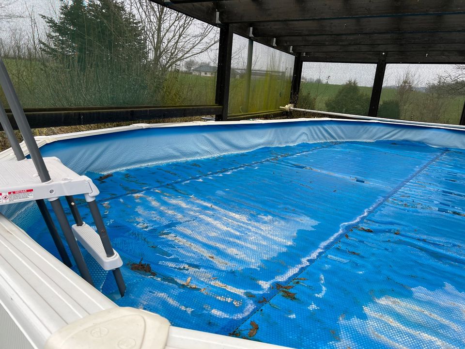 Pool ca. 7,30m x 3,75m inkl. Wärmepumpe und Zubehör, komplett in Oeversee