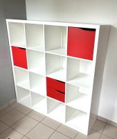 Ikea Kallax 4x4 weiß mit Türen/Schubladen rot Nordrhein-Westfalen - Oberhausen Vorschau