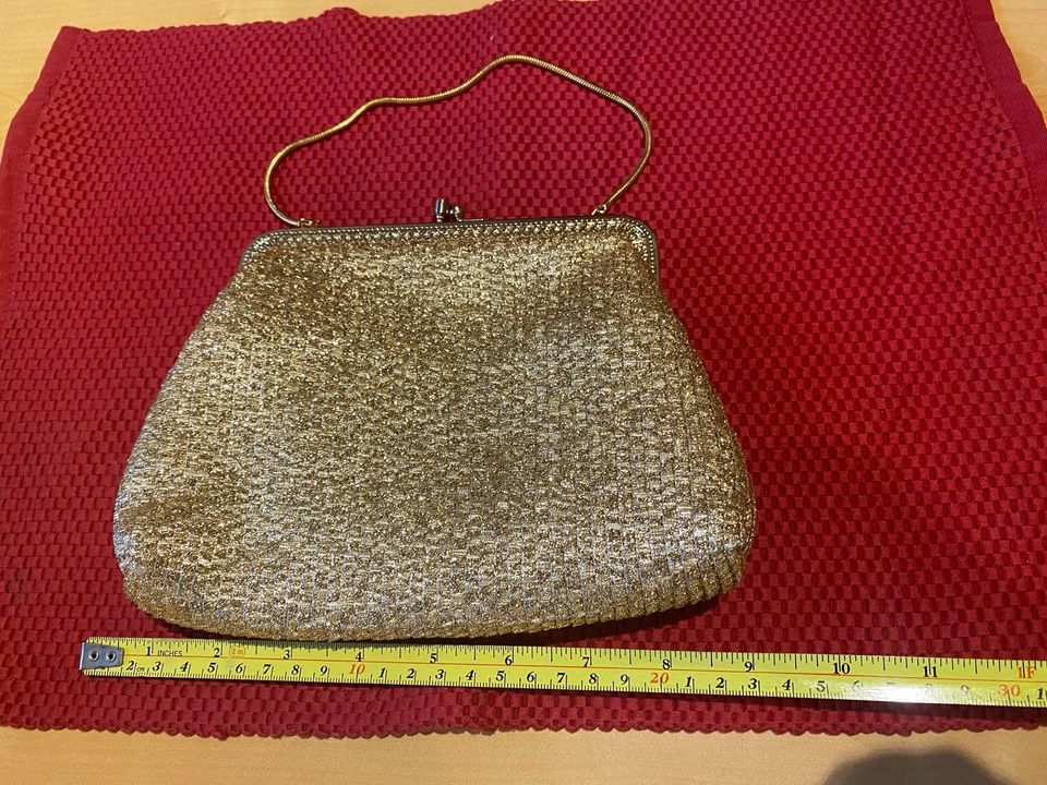 Abendhandtasche Glitzer goldfarben in Lengede