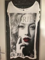 36 38 H&M Oberteil Shirt Longshirt the stories of red lips Nordrhein-Westfalen - Meerbusch Vorschau