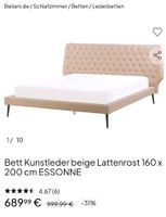 Doppelbett 160x200 Beige Kunstleder MUSS RAUS Wuppertal - Heckinghausen Vorschau