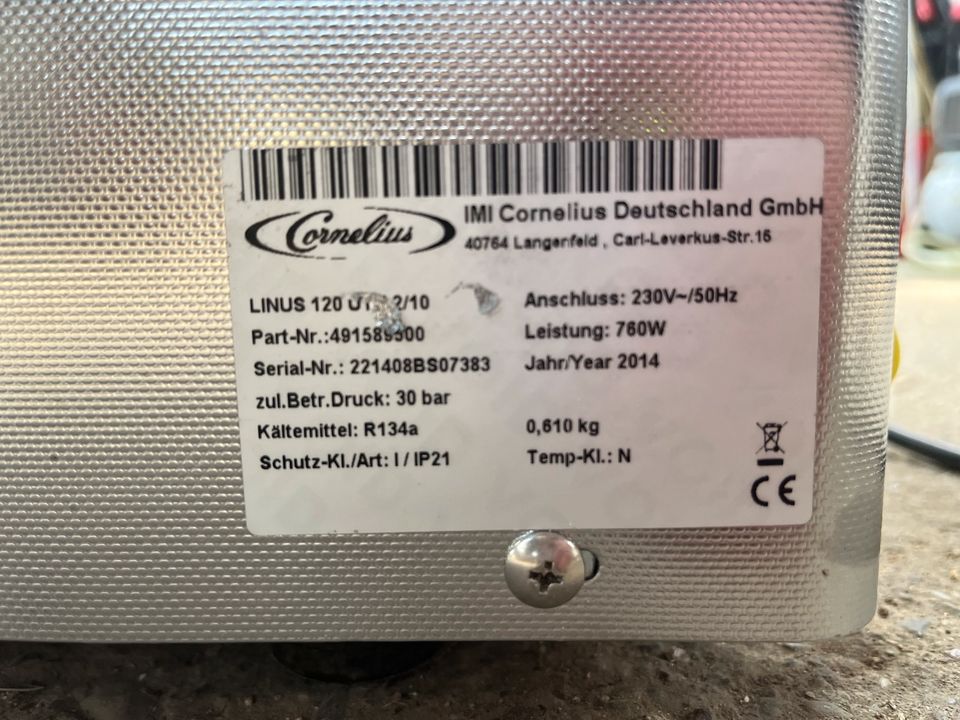 Cornelius Durchlaufkühler Linus 120 Zapfanlage in Scharbeutz