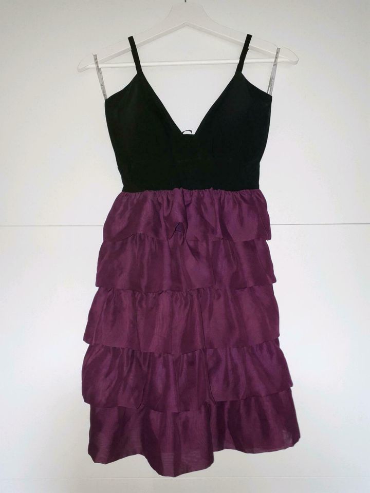 Damen-Kleid Fest Gala Feier Schleife lila schwarz S M 36 38 in Zella-Mehlis