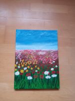 Acrylbild auf Leinwand, ca. 30 x 40 cm, Blumenwiese Hessen - Rosbach (v d Höhe) Vorschau