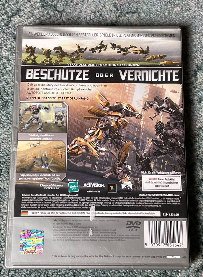 Transformers The Game, PS2 Spiel in Bodenfelde