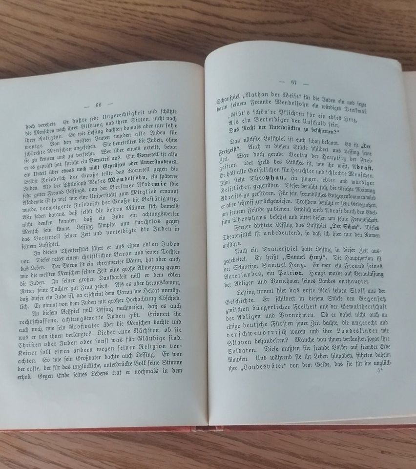 Lessing  " Sein Leben und seine Werke   für die Jugend von 1904 in Walldorf