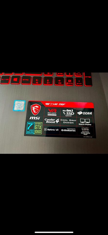 MSI Gaming 17,3" FHD Notebook GTX1060 6GB Intel i7-7700HQ 16GB in Hannover