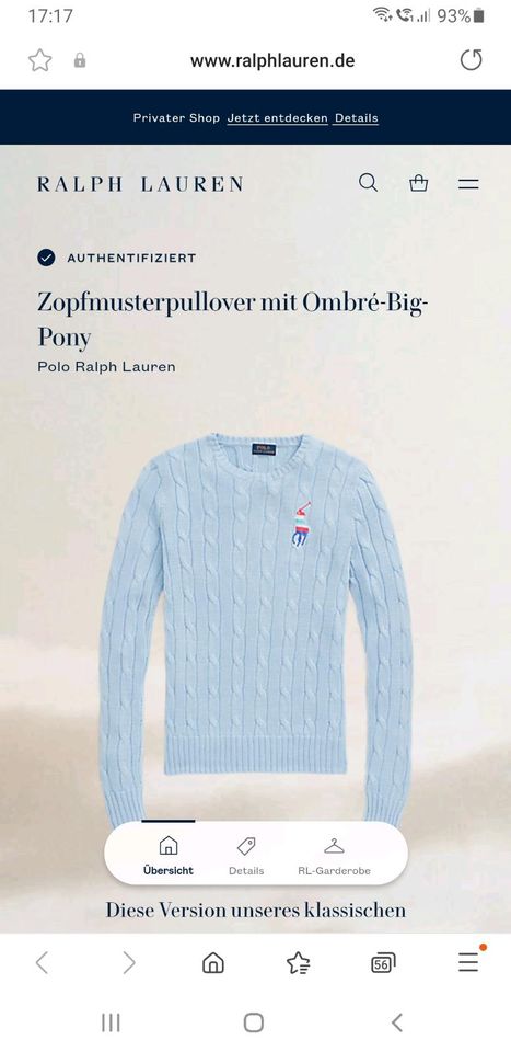Blauer Pulli Ralph Lauren Gr.L in Konstanz