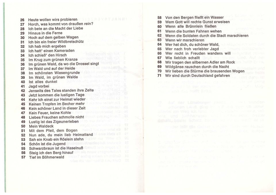 Liederbuch der Waldeckischen Jägerschaft e.v. - Ausgabe 1977 in Burgwald