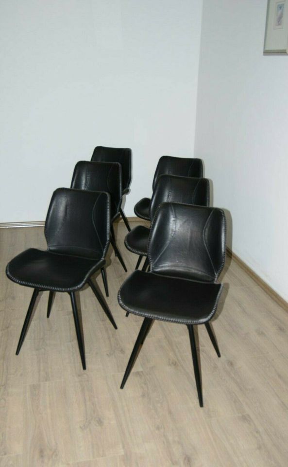 6er Set Esszimmerstuhl Schwarz Küchenstuhl Designstuhl Modern in Duisburg