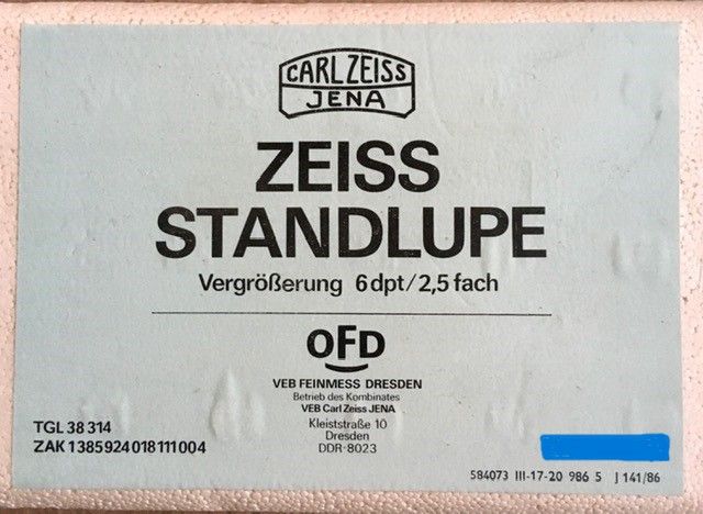 Carl Zeiss Jena Standlupe Vergrößerung 6dpt/2,5 fach in Berlin