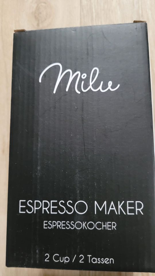 MILU 2 Tassen Espressokocher Silber Set in Görlitz