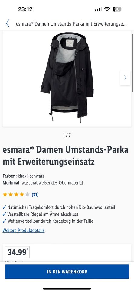 Damen Mantel Jacke mit babyerweiterung einsatz in Rastatt