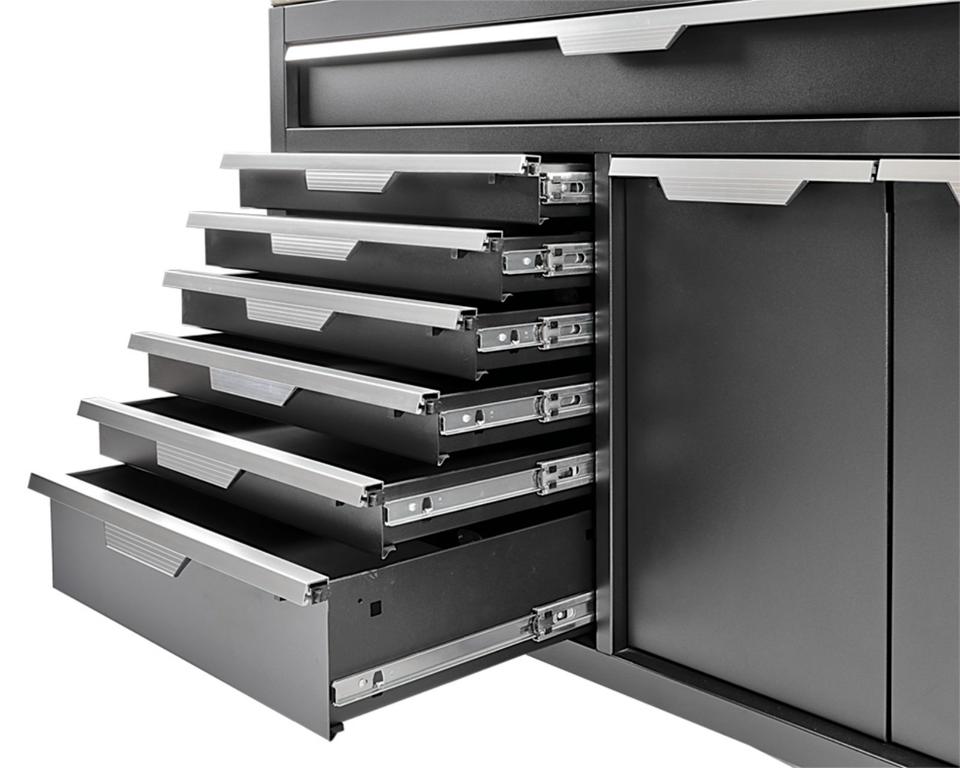 Werkzeugschrank Set - 136 cm Wandlänge, Werkstatt Set Schwarz in Großenkneten