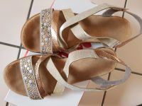 Rieker Sandalen gold beige glitzer Strass Gr.39 Top Zustand Saarbrücken-Mitte - St Johann Vorschau