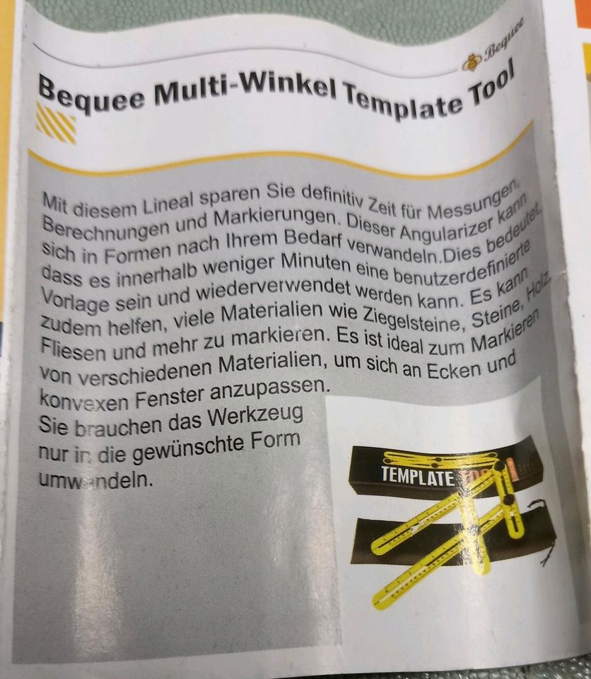 Template Tool Winkelmesser NEU in Kürten