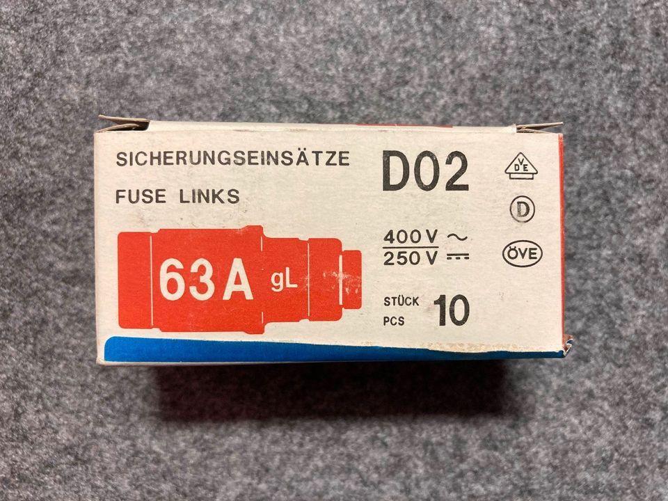 10 NEOZED Sicherungseinsätze 63A in Solingen