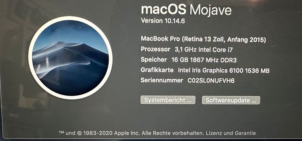 Apple Mac Book Pro MacBook Retina 13 Zoll Model A1502 in Uedem