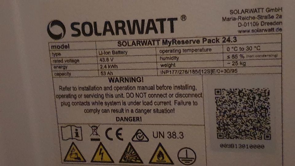 Solarwatt PV-Speicher MyReserve 7,2 kWh + Fronius Wechselrichter in Lüneburg