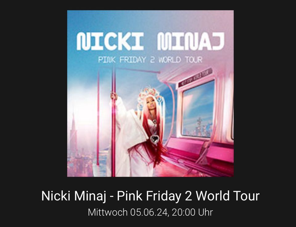 Nicki Minaj pink friday 2 world tour    2 x Tickets (Sitzplätze) in Mainz