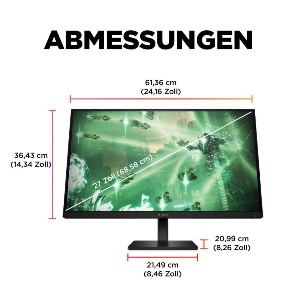 HP OMEN - Gaming Monitor | 27" WQHD | 2560 x 1440 | 165Hz in Freigericht