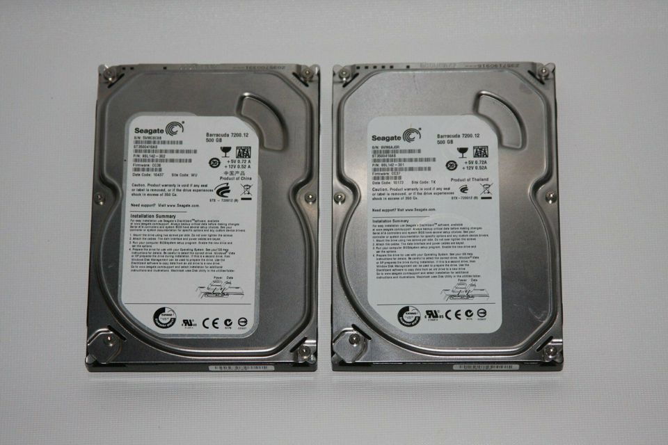 Festplattenset 2x Seagate Barracuda 7200.12 500GB Test OK in Kiel