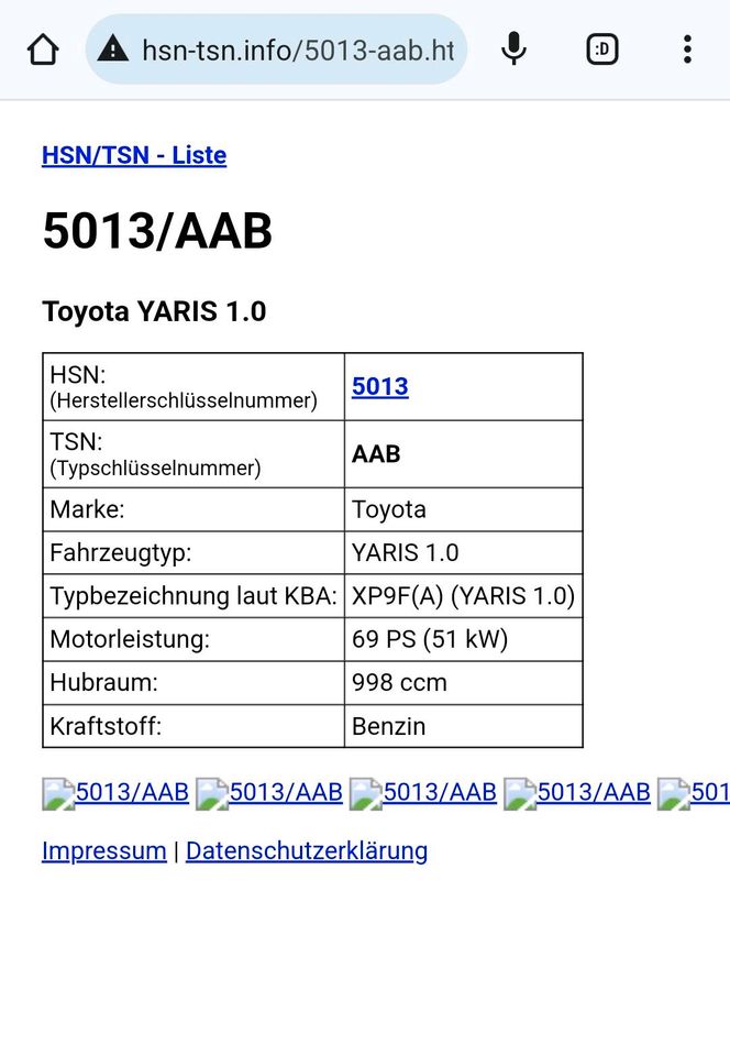 Suche Toyota Yaris Fahrertür vorne Links Bj 09/2011 in Pulheim