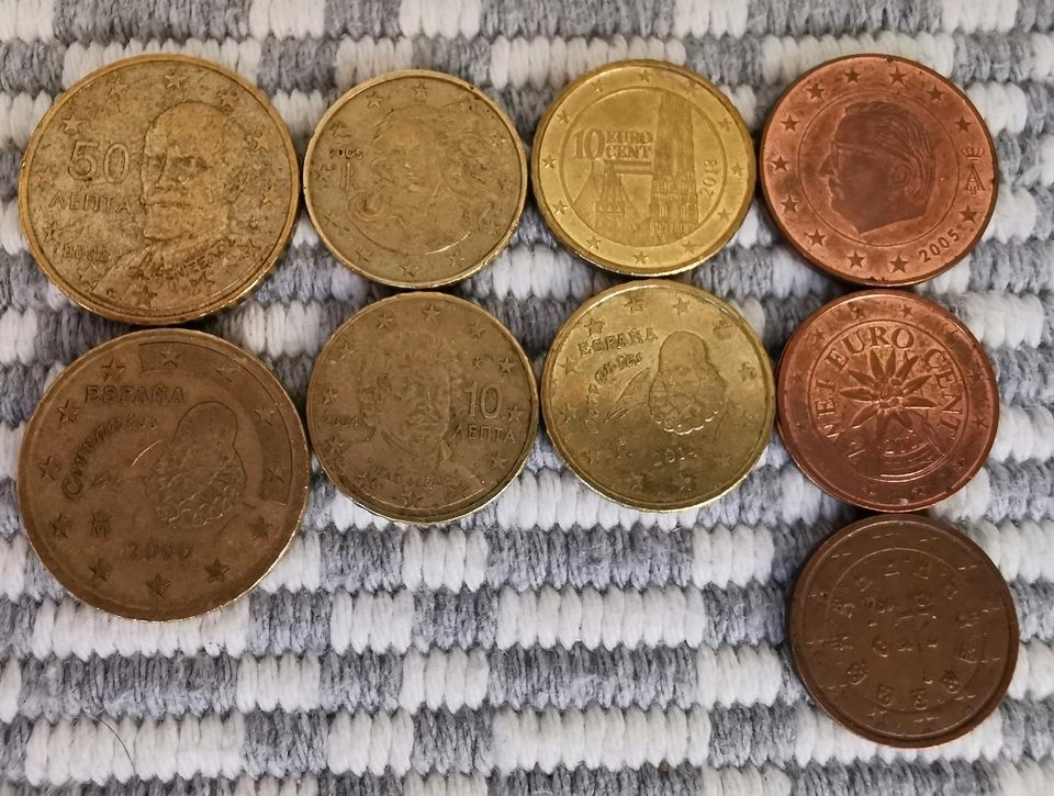Seltene 50,10,5,2 Euro Cent Münzen Sammlung in Memmingen