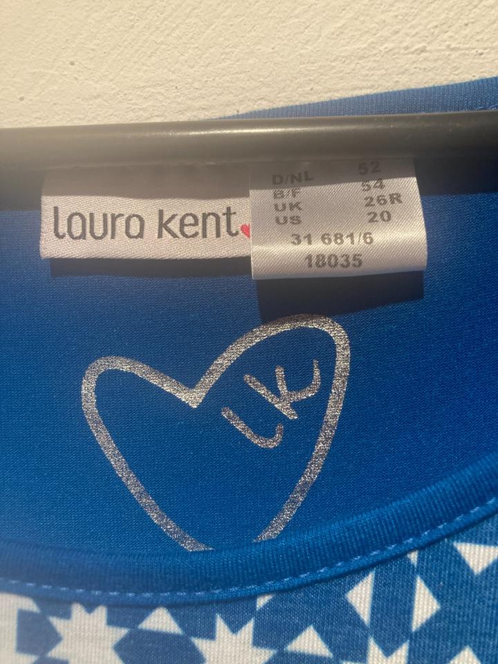 Damenbluse Laura Kent blau gemustert - Größe 52 - 6361 in Kemmern