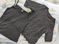 Madeleine ❤️ Schwarzes Spitzenshirt mit Trägershirt M38 neu Dresden - Gompitz Vorschau