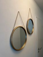 2 runde Spiegel mit Metallaufhängung, goldfarbig Wandsbek - Hamburg Bramfeld Vorschau