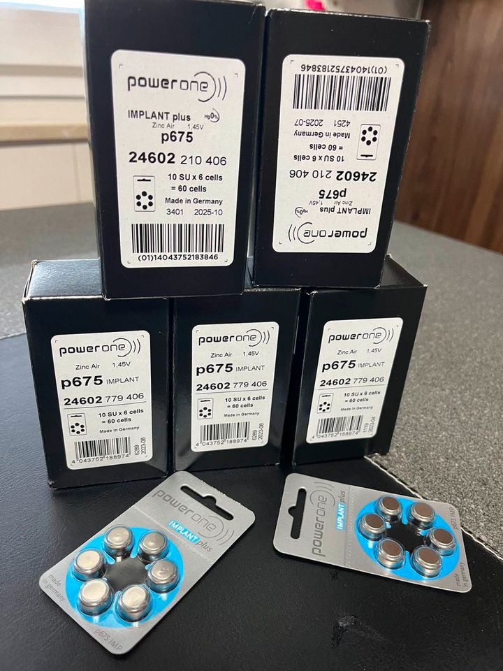 Power ONE Implant Plus p675 Batterien Hörgerätebatterien 5 Pack in Bergheim