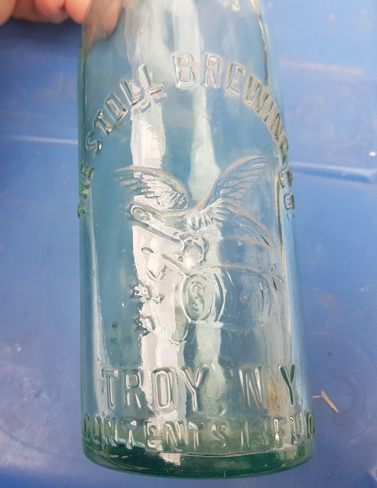 Vintage Antike Bierflasche THE STOLL BREWING CO TROY NY Eagle in Bendorf