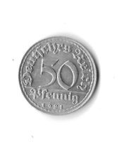 50 Pfennig   von 1921 Nürnberg (Mittelfr) - Oststadt Vorschau