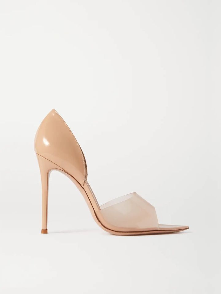 GIANVITO ROSSI Bree 105 Pumps aus Lackleder nude High Heels PVC in Düsseldorf