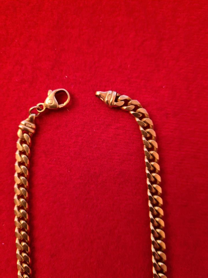 Schöne Halskette (Flachpanzer) in 14 Karat Gold 585 in Bempflingen