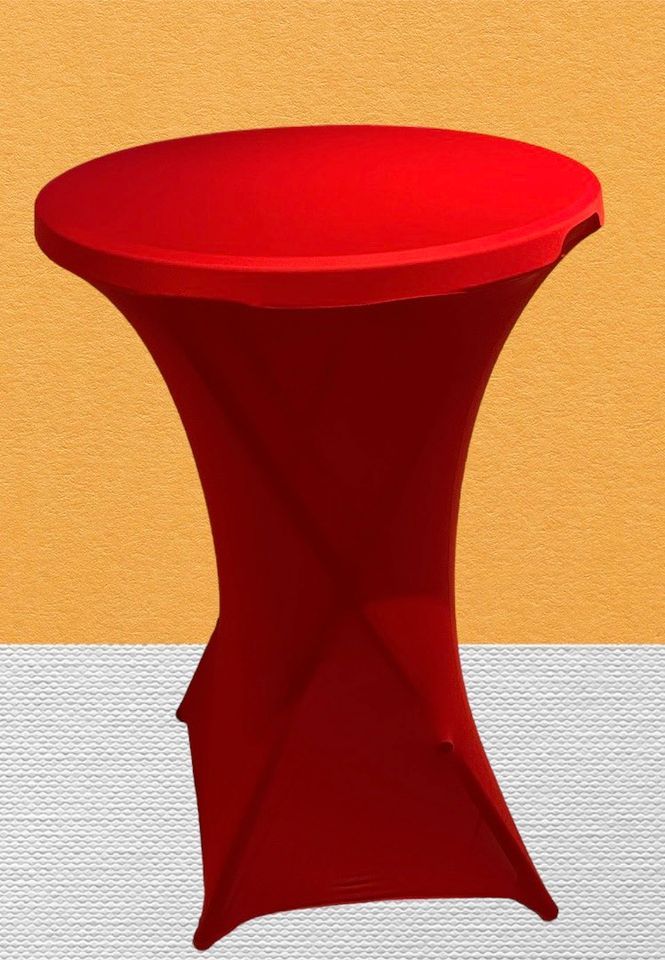 10x Steh-Tische + Hussen Verleih (weiß/schwarz/rot) in Kamen