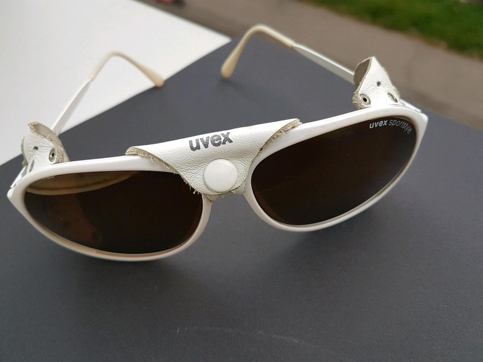 Uvex Sportstyle Gletscherbrille Retro Weiß Leder Vintage in Augsburg