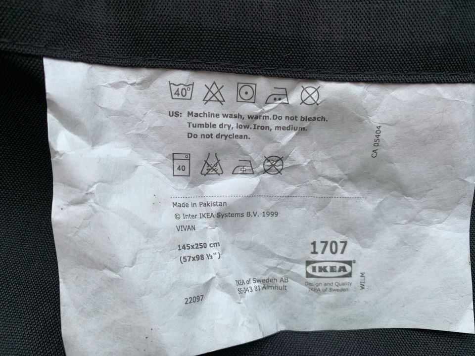 Ikea VIVAN Vorhänge ( 2 Schals) schwarz 140 x 250 cm in Bad Füssing