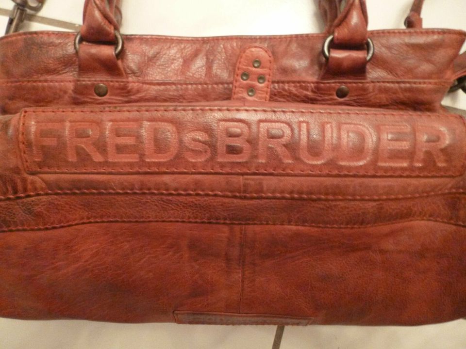 Fredsbruder Tasche / Handtasche rot/braun echtes Leder in Bochum