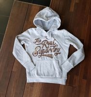 Superdry Hoodie hellgrau Pailetten Gr. 36 Nordrhein-Westfalen - Vreden Vorschau