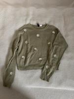 H&M Strickpullover XS Olive Bestickt Blumen Pullover Kiel - Suchsdorf Vorschau