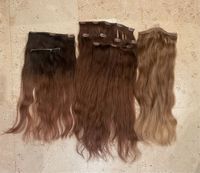 XXL Echthaar Extensions Clip in Set Tapes Braun Ombre Blond 55 cm München - Hadern Vorschau