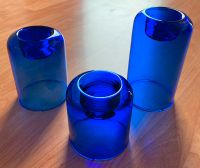 3er Set Teelichthalter blaues Glas Hessen - Roßdorf Vorschau