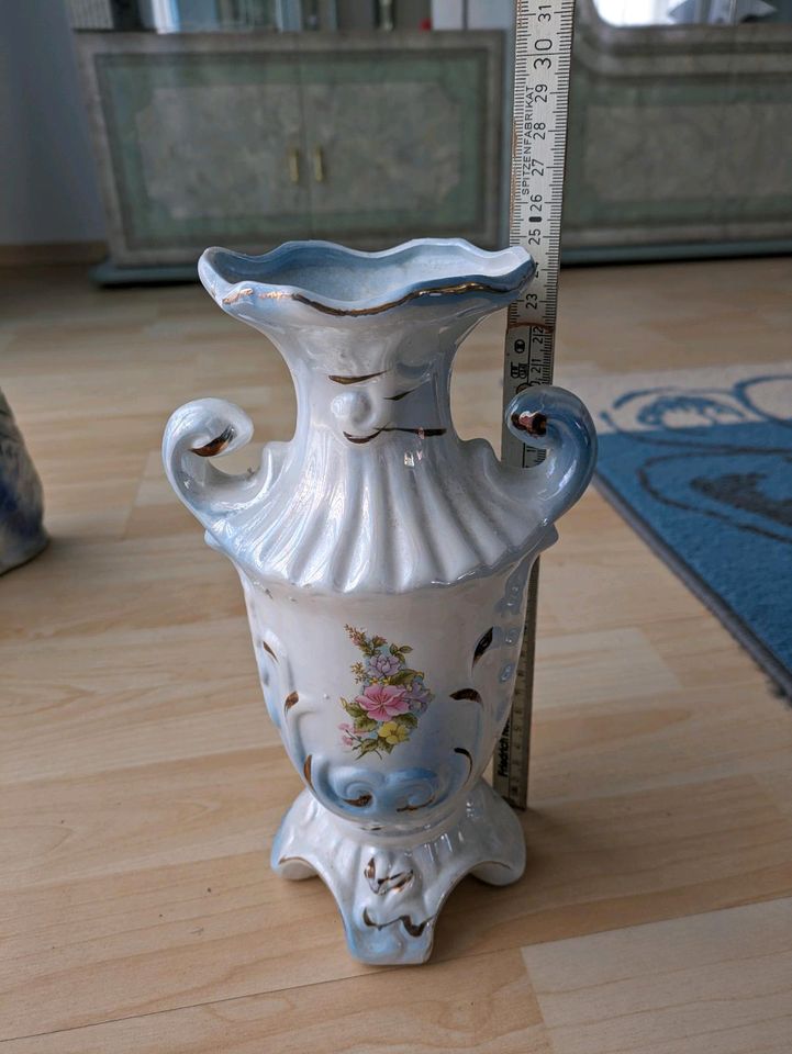Porzellan Vase blau in Trossingen