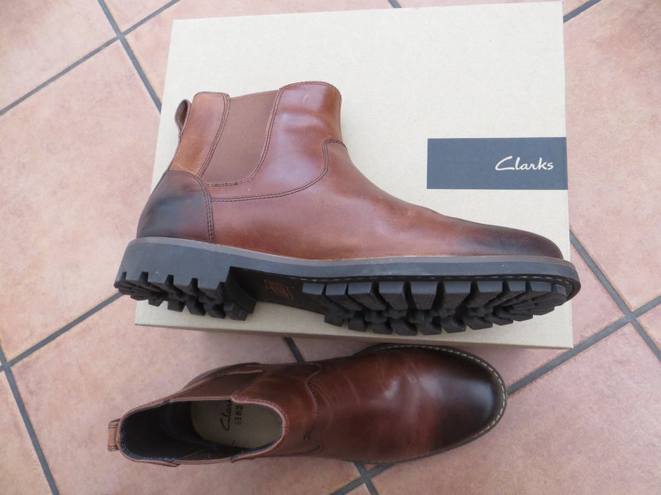 CLARKS Herrenschuh Lederstiefel, dunkelbraun, UK 9; Gr. 43 in Bonn